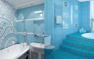 Ванная комната дизайн бело голубая