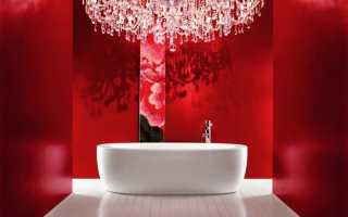 Ванна в красном цвете дизайн