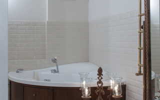 Ванные комнаты с угловыми ваннами дизайн фото