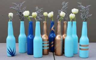 Декор бутылок цветами
