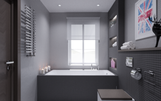 Ванная комната дизайн серый с белым